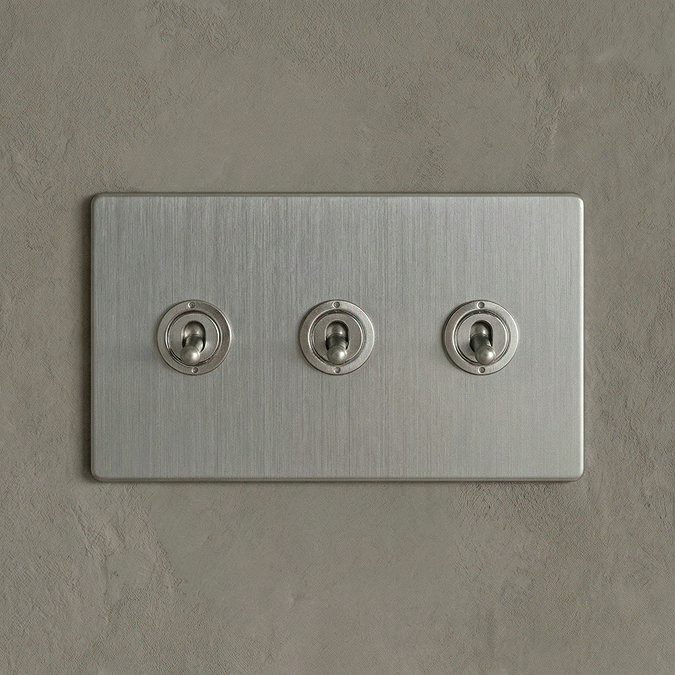 3 Gang Toggle Switch in Stainless Steel