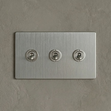 3 Gang Toggle Switch in Stainless Steel Cut Out