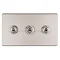 Stainless steel triple toggle light switch cut out