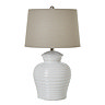 cut out of ridged white ceramic lamp