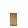 side on cut out image of side table with metal base and marble top