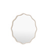 image cut out on white background of wavy light grey wall mirror
