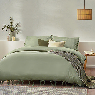 Mallow Bow Tie Duvet Sage