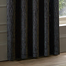Manhattan Eyelet Curtains in Charcoal over a window close up image