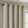 Manhattan Ivory Eyelet Curtains over curtains close up image