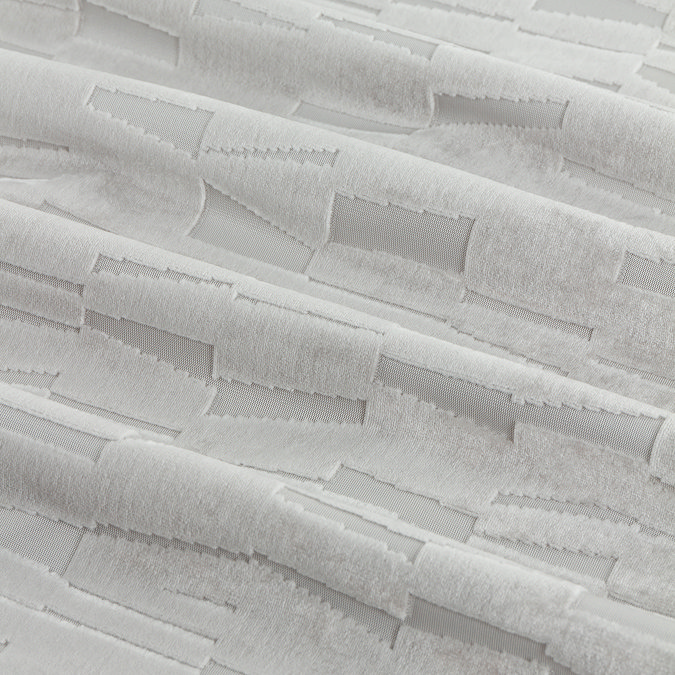 Manhattan Eyelet Silver Curtains close up texture image