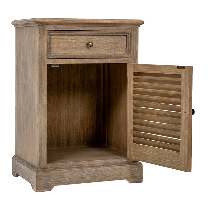 Marlow bedside table stock image with open doors