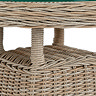 close up image of wicker material of bistro table