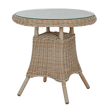 close up image of wicker material of bistro table