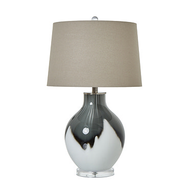 Shadows Table Lamp with linen shade close up image
