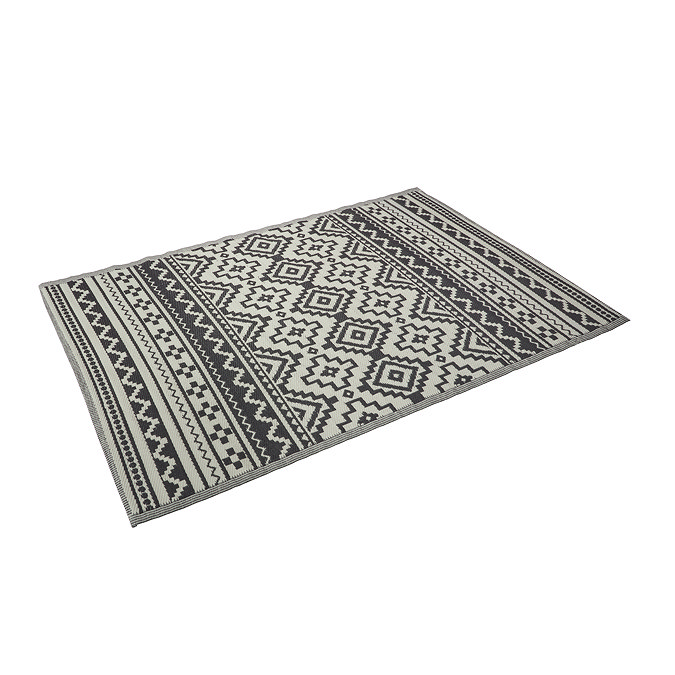 image cut out on white background of slate grey oriental rug