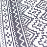 close up zoomed in image of slate grey rug with Aztec pattern