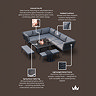 image of grey corner lounge set with material specification written around it