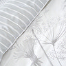 Meadowsweet Duvet Cover Set in white and Grey on bed close up image 4