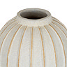 Grove Globe Vase in white with textured stripe detailing Image