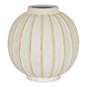 Grove Globe Vase in white with textured stripe detailing Image
