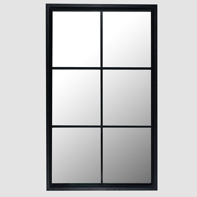 Merano Large black framed window mirror stock image