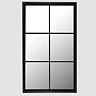 Merano Large black framed window mirror stock image