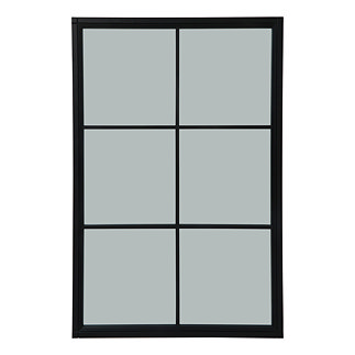 Merano Extra Large Window Mirror in black stock image