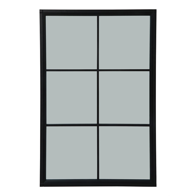 Merano Extra Large Window Mirror in black stock image