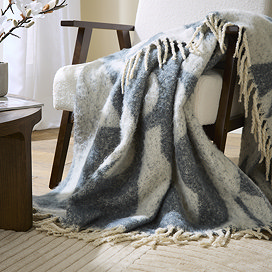 Meta Woven Jacquard Throw - Dusk Blue main image