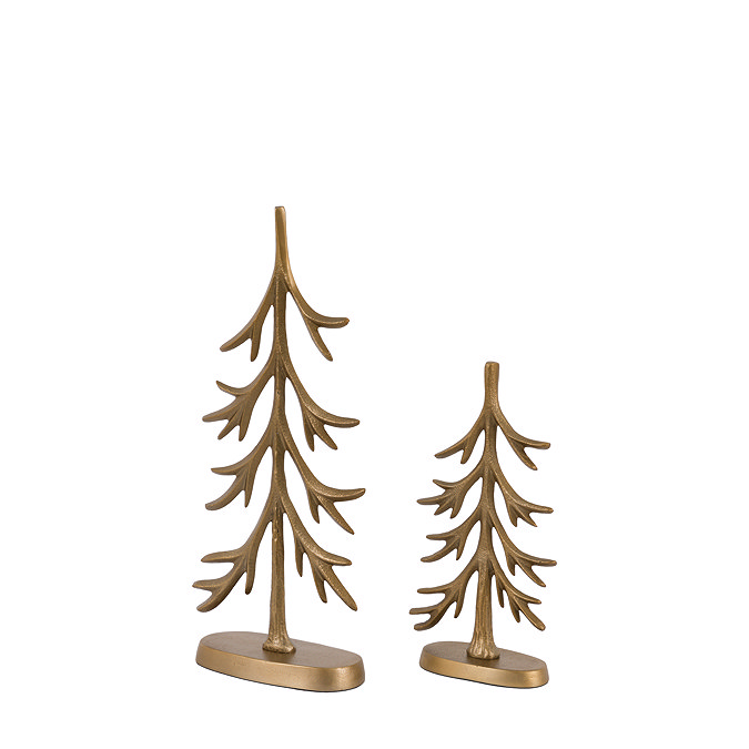 Ivy set of 2 metal tree ornaments