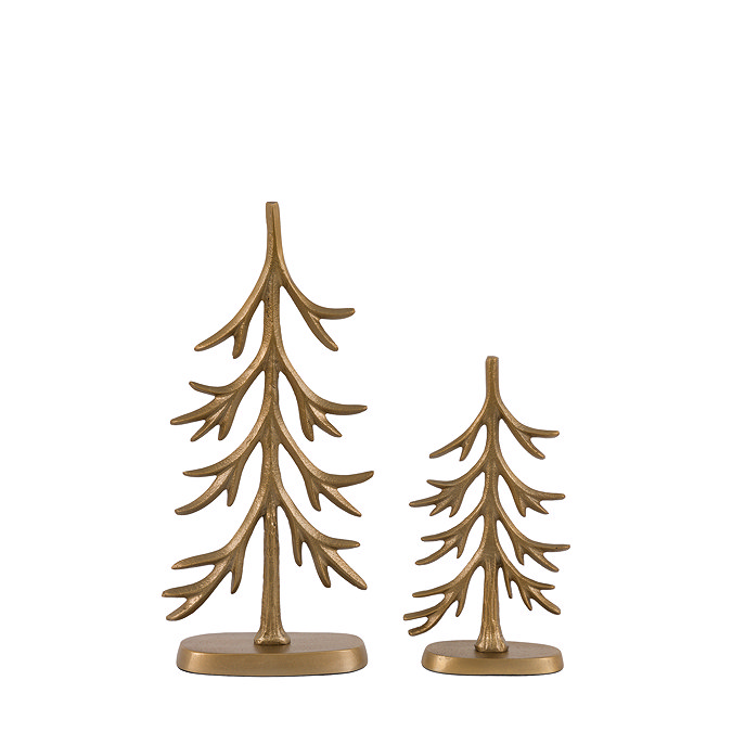Ivy set of 2 metal tree ornaments