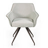 front on image cut out on white background of light grey modern chenille dining chair