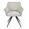 front on image cut out on white background of light grey modern chenille dining chair