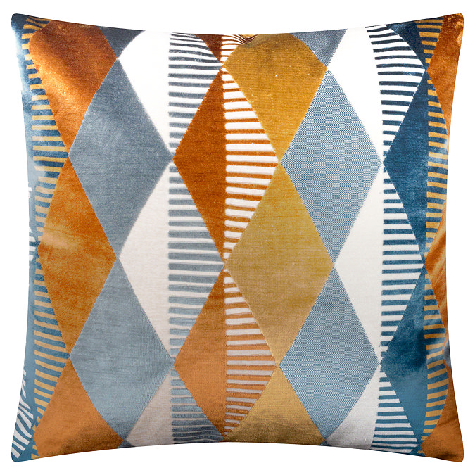 Metro Harlequin  50x50cm Feather Cushion in ginger