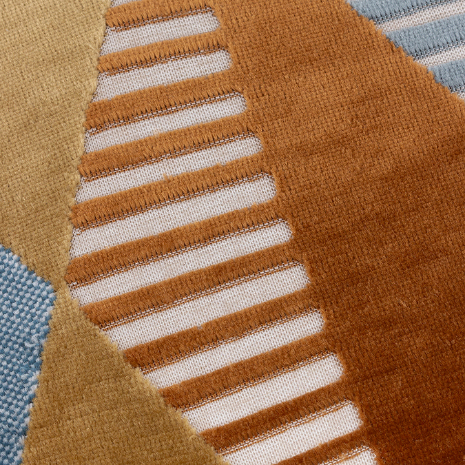 Metro Harlequin  50x50cm Feather Cushion in ginger