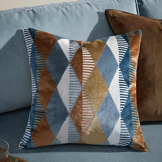 Metro Harlequin 50x50cm Feather Cushion in ginger
