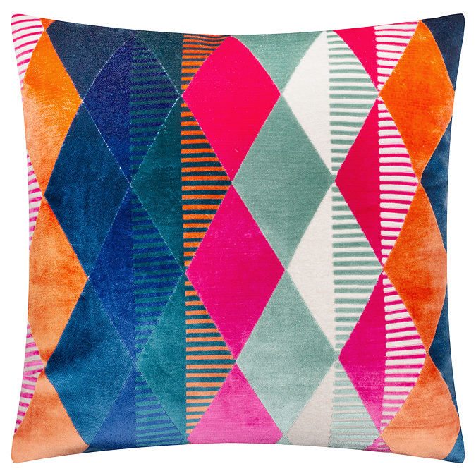 Metro Harlequin  50x50cm Feather Cushion in multi
