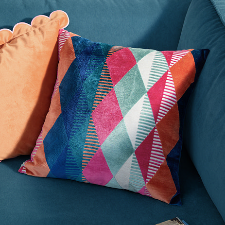Metro Harlequin 50x50cm Feather Cushion in multi