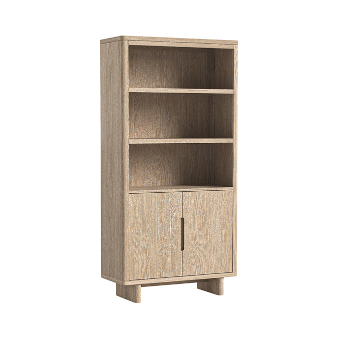 miami light oak display cabinet image