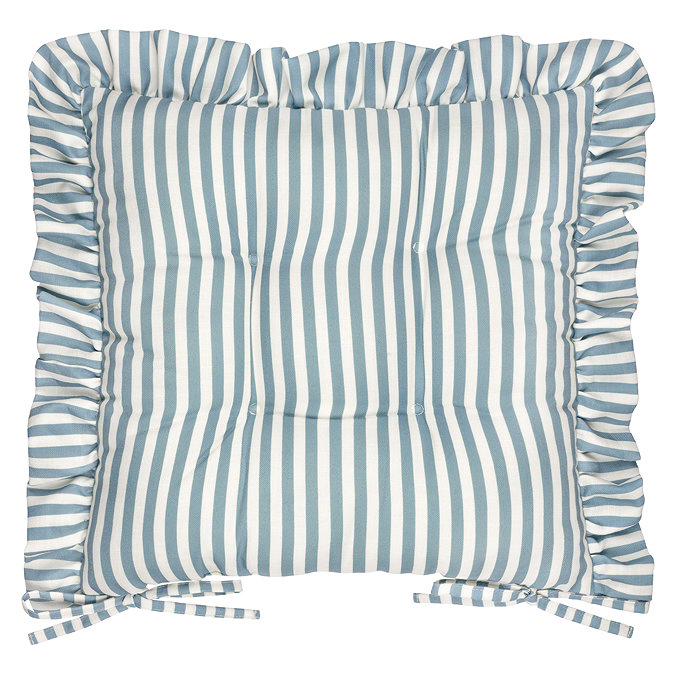 Millie ruffle seat pad pair in blue image 2