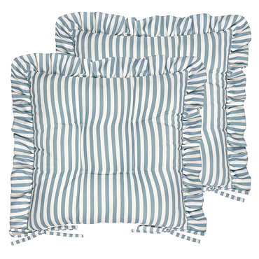 Millie ruffle seat pad pair in blue image 2