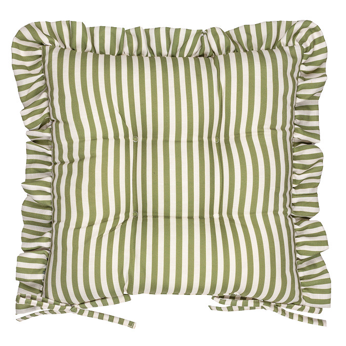 Millie ruffle seat pad pair in green image 2