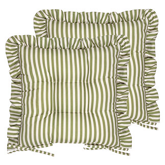 Millie ruffle seat pad pair in green image  1