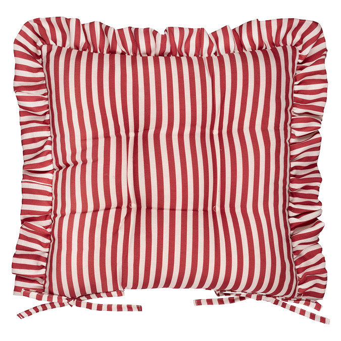 Millie ruffle seat pad pair in red image 2