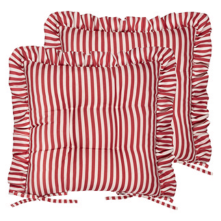 Millie ruffle seat pad pair in red image 1