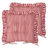 Millie ruffle seat pad pair in red image 1