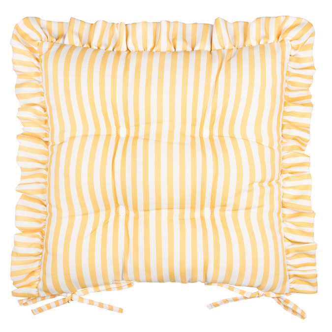Millie ruffle seat pad pair in yellow image 2