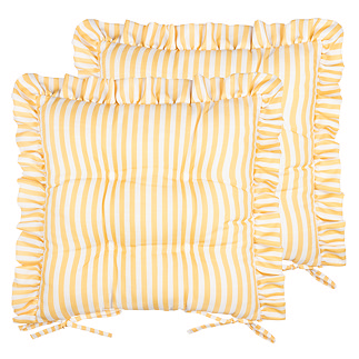 Millie ruffle seat pad pair in yellow image 1