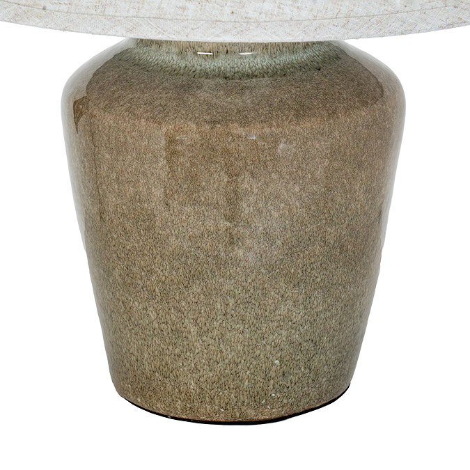 Mottura Table Lamp in green with edged linen shade