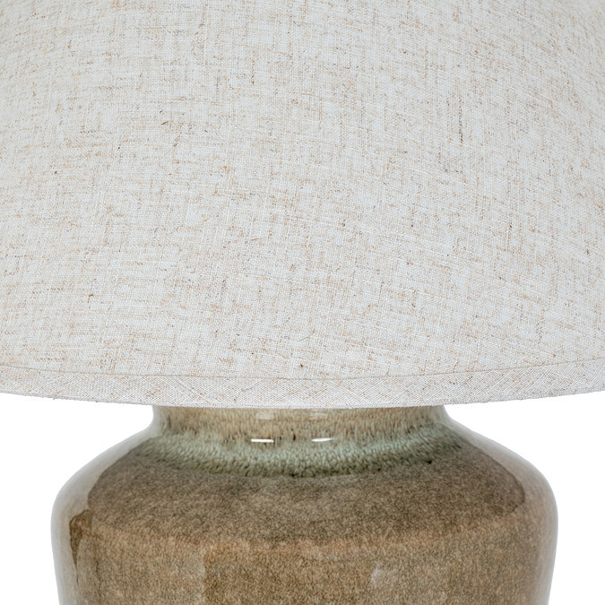 Mottura Table Lamp in green with edged linen shade