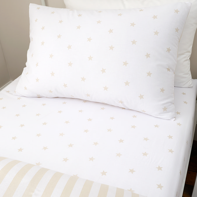 Stars and Stripes Natural Fitted Sheet