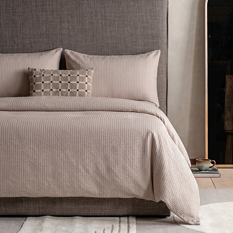 mira taupe duvet cover set