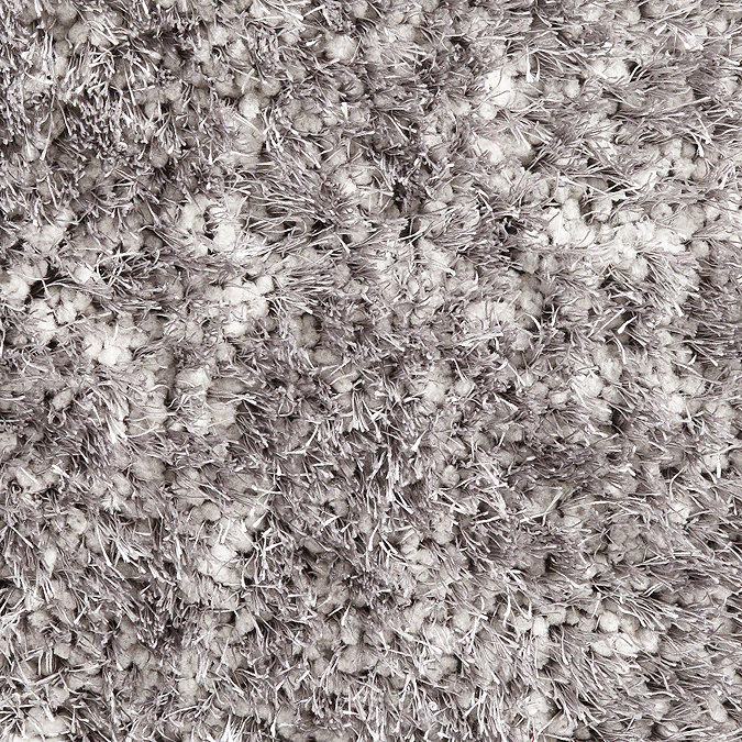 close up on colour and texture of silver shaggy rug
