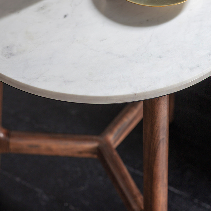 close up image on marble top of side table